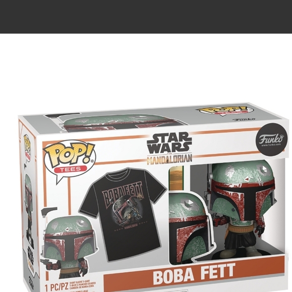 Star Wars Mandolorian Bobba Fett Funko Pop and Tee - Picture 2 of 4